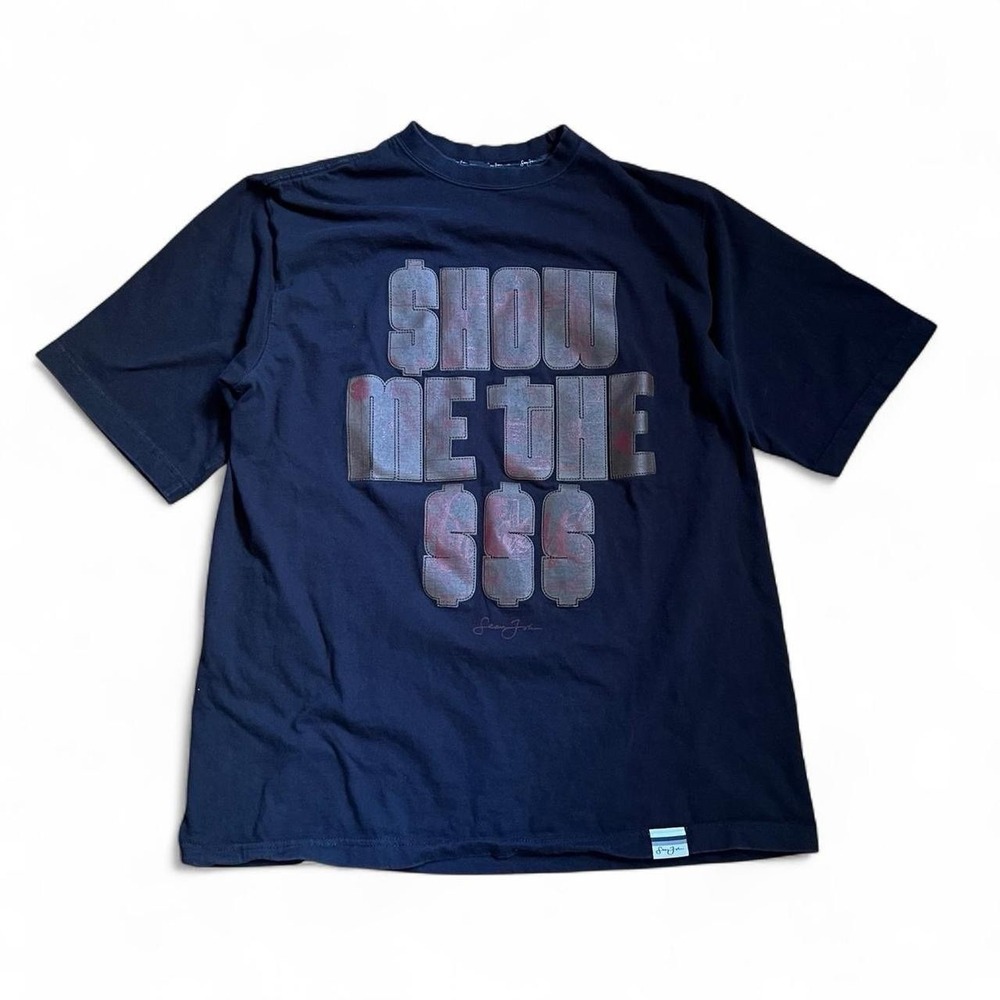 Sean John Graphic Tee with "SHOW ME THE $$$" Graphic Print Men's Size Large Y2K